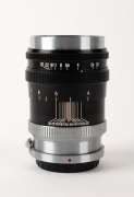 NIPPON KOGAKU: Nikkor-P&middot;C&nbsp;105mm f2.5 lens [#916114]&nbsp;with Nikon-S mount&nbsp;in black and chrome, c. 1959, together with&nbsp;rear lens cap. - 3
