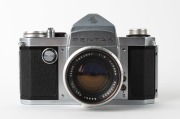 ASAHI KOGAKU: Original Pentax AP SLR camera [#152395], c. 1957, with Takumar 58mm f2 lens [#150833]. The first Pentax model to be manufactured by Asahi Kogaku. - 2