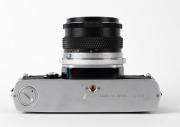 OLYMPUS: 1972 chrome-body Olympus M-1 SLR camera [#135685] with M-System Auto-S 50mm f1.8 lens [#125174]. Very few of these cameras and lenses were produced before name was&nbsp;changed to 'OM-1' to avoid infringing on the Leitz&nbsp;M1 trademark. - 5