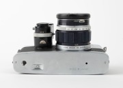 OLYMPUS: Pen F SLR camera [#149540], c. 1963, with G. Zuiko Auto-S 40mm f1.4 lens [#189994] and ASA exposure meter, together with metal front lens cap and two Vinson coated lens filters with designations 1A and UV. The world's first 35mm half-frame SLR. - 5