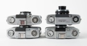 OLYMPUS: Four c. 1960s 35mm half-frame cameras - one early model Olympus Pen [#127828] with D. Zuiko 28mm f3.5 lens, one Olympus Pen S 2.8 [#383825] with D. Zuiko 30mm f2.8 lens, one Olympus Pen S 3.5 [#182599] with D. Zuiko 28mm f3.5 lens and lens cap, a - 4