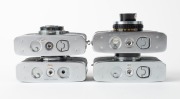 OLYMPUS: Four c. 1960s 35mm half-frame cameras - one early model Olympus Pen [#127828] with D. Zuiko 28mm f3.5 lens, one Olympus Pen S 2.8 [#383825] with D. Zuiko 30mm f2.8 lens, one Olympus Pen S 3.5 [#182599] with D. Zuiko 28mm f3.5 lens and lens cap, a - 5