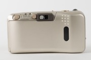 OLYMPUS: Mju Zoom 105 Deluxe L compact camera [#5796964] with gold body and lens detail, c. 1995,&nbsp;with Zoom 38-105mm lens, in maker's box with leatherette pouch, RC-200 remote control, wrist strap, and instruction booklet. - 3