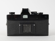 MINOLTA: Black-body Minolta SRT-303b SLR camera [#3214660], c. 1975, with MC Rokkor 58mm f1.2 lens [#2764431]. - 3