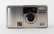 ASAHI KOGAKU: Pentax Espio Mini compact camera [#8786680] in silver, c. 1994, with Pentax 32mm f3.5 lens and maker's box. - 2