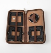 FRANKE & HEIDECKE: Four Rollei camera accessories - one Rolleikin 3.5 adapter kit in leather zip-case with maker's box and instruction sheet, one Rolleicord Va 24 adapter kit in leather zip-case with instruction sheet,&nbsp;one Rolleimeter&nbsp;rangefinder [#1409] - 4