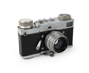 GOMZ: Circa 1964 Leningrad coupled rangefinder camera [#001854], four-screw variant, with Jupiter-8 50mm f2 lens [#5945497].