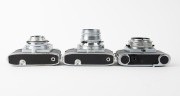 AGFA: Three&nbsp;c. 1960 chrome-body cameras - one Flexilette with unusual TLR&nbsp;design [#AB 6144] with Color Apotar 45mm f2.8 lens, one Ambiflex II SLR [#AR 2065] with Color-Solinar&nbsp;50mm f2.8 lens, and one Colorflex&nbsp;SLR [#JG 3040] with Color-Apotar 50mm f2.8 le - 5
