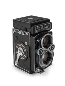 FRANKE & HEIDECKE: Type 4 Rolleiflex 3.5F TLR camera [#2830788], c. 1967, with Carl Zeiss Planar 75mm f3.5 lens [#4773815] and Synchro-Compur shutter.