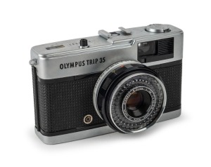 OLYMPUS: 1985 Olympus Trip 35 compact camera [#5453231], in chrome, with D. Zuiko 40mm f2.8 lens. On receipt of this camera, Michael's Camera Video & Digital were informed by the manufacturer that this example was the final Trip 35 ever to be produced, wi