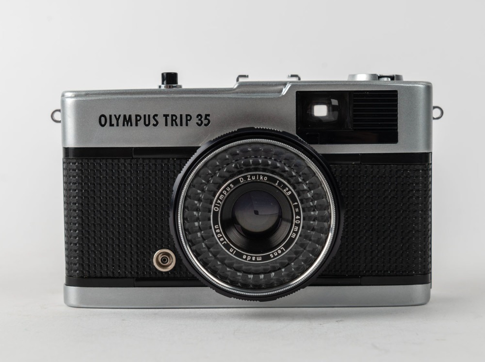 OLYMPUS: 1985 Olympus Trip 35 compact camera [#5453231], in chrome
