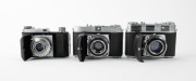 KODAK: Three c. 1950s vertical-folding cameras - one Retina IIIc&nbsp;Type 028 [#90128] with Retina-Xenon C 50mm f2 lens [#6224570] and Synchro-Compur shutter, one Retina Ib Type 018&nbsp;[#451366] with Retina-Xenar 50mm f2.8 lens [#5104543] and Synchro-Compur shut - 2
