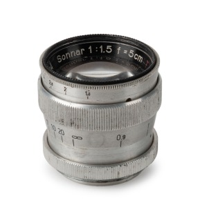 CARL ZEISS JENA: Sonnar T 50mm f1.5 lens [#2923794], with screw mount.