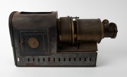 UNKNOWN: Brass and tin helioscopic Magic Lantern, likely Walter Tyler, c. 1890s, missing top element but with lens in excellent condition. - 2