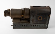 UNKNOWN: Brass and tin helioscopic Magic Lantern, likely Walter Tyler, c. 1890s, missing top element but with lens in excellent condition. - 3