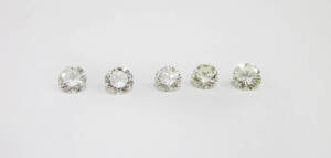 FIVE LOOSE DIAMONDS: Round brilliant cut. Approximate total weight 2 carats.