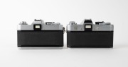 CANON: Two chrome SLR cameras - one c. 1971 Canon FTb QL body [#513773], and one c. 1972 Canon EX Auto [268469] with EX 50mm f1.8 lens [#365762]. (2 cameras) - 3