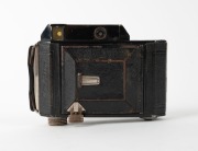 WELTA: Weltur 4.5x6 vertical-folding camera, c. 1935, in black with Radionar 75mm f2.9 lens [#853793] and Compur-Rapid shutter. - 2