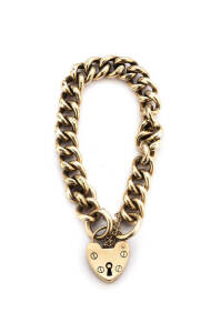 BRACELET: 9ct yellow gold curb link bracelet. 36.64 grams.