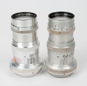 CARL ZEISS: Two Contax-mount&nbsp;Zeiss-Opton Sonnar T 135mm f4 lenses [#890714], c. 1951, one with scale in meters and one with scale in feet,&nbsp;together with metal rear lens caps.