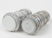 CARL ZEISS: Two Contax-mount&nbsp;Zeiss-Opton Sonnar T 135mm f4 lenses [#890714], c. 1951, one with scale in meters and one with scale in feet,&nbsp;together with metal rear lens caps. - 3