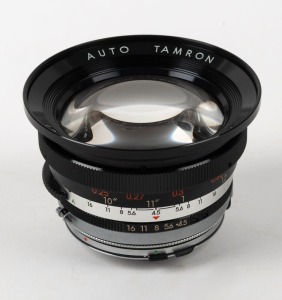 TAMRON: Auto Tamron 21mm f4.5 lens [#632231] with SR-T lens mount. The first ultra-wide lens to be produced by an independent lens manufacturer.