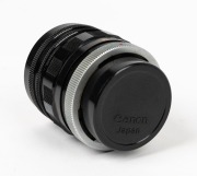 CANON: Black Super-Canomatic R 35mm f2.5 lens [#11990], c. 1961, with bayonet mount for Canonflex SLR cameras, together with rear lens cap. - 3