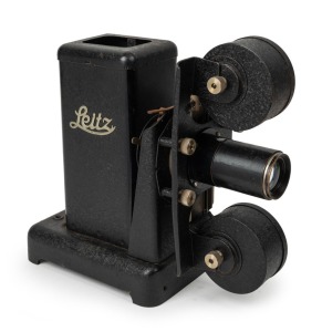 LEITZ: Circa 1926 ULEJA slide projector, in black, with Pathé semi-wide 4.5mm lens.