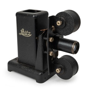 LEITZ: Circa 1926 ULEJA slide projector, in black, with Pathé semi-wide 4.5mm lens.