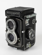 RIKEN: Black Ricohmatic 225 TLR camera [#4987], c. 1959, with Rikenon 80mm f3.5 lens [#31598] and Seikosha-SLV shutter.&nbsp;