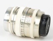 KRASNOGORSK: Screw-mount Jupiter-8 85mm f2 lens [#6301417] in chrome, c. 1963, with rear cap and storage tube. - 2