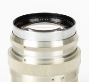 KRASNOGORSK: Screw-mount Jupiter-8 85mm f2 lens [#6301417] in chrome, c. 1963, with rear cap and storage tube. - 3
