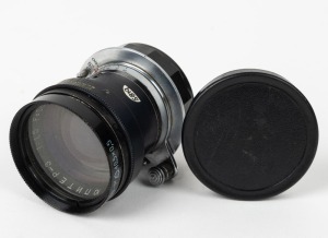 ZOMZ: Jupiter-3 50mm f1.5 lens in black with lever screw mount, c. 1964, with lens filter, and front and rear caps.