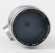 NIPPON KOGAKU: M39 screw mount&nbsp;Nikkor-Q&middot;C 135mm f3.5 lens [#255469] in chrome, c. 1950, with rear cap and chrome lens hood. - 3
