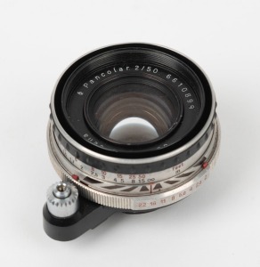 CARL ZEISS JENA: Pancolar 50mm f2 lens, c. 1963, in Exakta Varex mount.