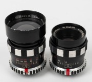 ENNA M&Uuml;NCHEN:&nbsp;Two black c. 1950s lenses for Braun cameras - one BRAUN-Tele-Ennalyt SLK C 135mm f3.5, and one BRAUN-Tele-Ennalyt SLK 90mm f3.5. (2 items)