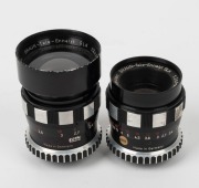 ENNA M&Uuml;NCHEN:&nbsp;Two black c. 1950s lenses for Braun cameras - one BRAUN-Tele-Ennalyt SLK C 135mm f3.5, and one BRAUN-Tele-Ennalyt SLK 90mm f3.5. (2 items) - 2