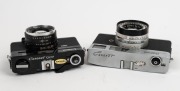 CANON: Two rangefinder cameras - one rare c. 1965 black-body Canonet QL17 [#548390], and one c. 1961 Canonet [#1556357]. (2 cameras) - 3