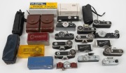 VARIOUS MANUFACTURERS: Twenty-five rangefinders, some of them in maker's boxes or leather pouches, with such model names as Combimeter, Photometer, Pr&auml;zisa, Medis, Kopil Mod III, Kisei, Sagameter, Pollux, Accura, Capri, Hawk, and several others.&nbsp;(25 items