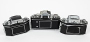IHAGEE: Three Exakta SLR cameras - one&nbsp;1958-type Varex IIa [#923331] with Carl Zeiss Jena Tessar 50mm f2.8 lens [#5580698], one type 4 Exa [#473229] with E. Ludwig Meritar 50mm f2.9 lens [#1174197], and one type 4 Exa [#424447] with Carl Zeiss Jena Biotar - 2