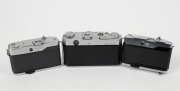 YASHICA: Three c. 1960 35mm cameras - one Yashica 35 [#38122080] with Yashinon 45mm f2.8 lens [#70807] and front lens cap, and two Yashica Mimy models [#ME4051540 & #ME3081166], one in black and one in grey,&nbsp;with Yashinon 28mm f2.8 lenses and differing bo - 4