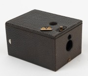 KODAK: Original 1895 type 1 Pocket Kodak box camera in black pebble-grained leather. - 2