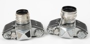 IHAGEE: Two Exakta SLR cameras - one c. 1954 type 2 Varex VX [#743170] with Carl Zeiss Jena Tessar T 50mm f2.8 lens [#3560767], and one 1958-type Varex IIa [#913183] with Carl Zeiss Jena Biotar 58mm f2 lens [#5544171]. (2 cameras) - 3