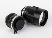 MAMIYA: Two black Mamiya-Sekor F.C. lenses with rear caps&nbsp;- one 35mm f2.8, and one 135mm f2.8. (2 items) - 2