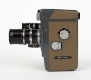 ARCO: Circa 1956 Arco Eight 8mm movie camera [#16793], with 6.5mm/13mm/38mm f1.4 lenses in triple-turret with matching metal lens caps. - 3