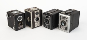 VARIOUS MANUFACTURERS: Four box cameras - one Braun Imperial, one Ensign Ful-Vue, one Coronet Twelve-20, and one Agfa model. (4 cameras)