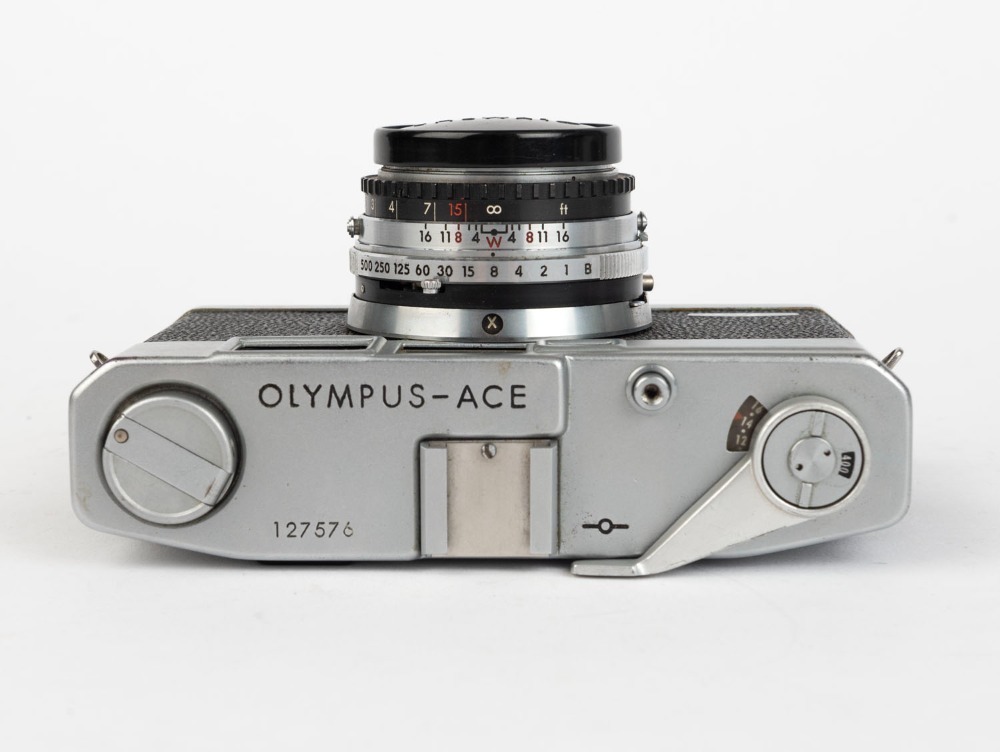 OLYMPUS Circa 1958 OlympusAce rangefinder camera with E. ZuikoW 35mm