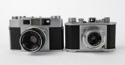OLYMPUS: Two c. 1950s rangefinder cameras - one Olympus 35 Model 4 with Zuiko C. 40mm f3.5 lens, and one Olympus 35-S with E. Zuiko 48mm f2.8 lens. (2 cameras) - 2