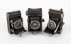 VARIOUS MANUFACTURERS: Three c. 1930s vertical-folding cameras - one Zeh Goldi, one Balda Jubilette, and one Salex model. (3 cameras)