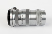 NIPPON KOGAKU: 1953&nbsp;Nikkor-Q&middot;C&nbsp;135mm f3.5 lens [#256933] with bayonet mount, in chrome, together with metal rear lens cap. - 2